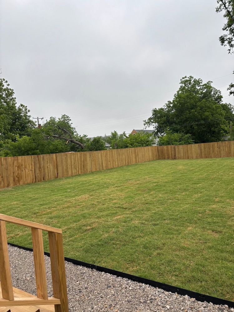 Wood fence installation by a landscaper in Newcastle, OK